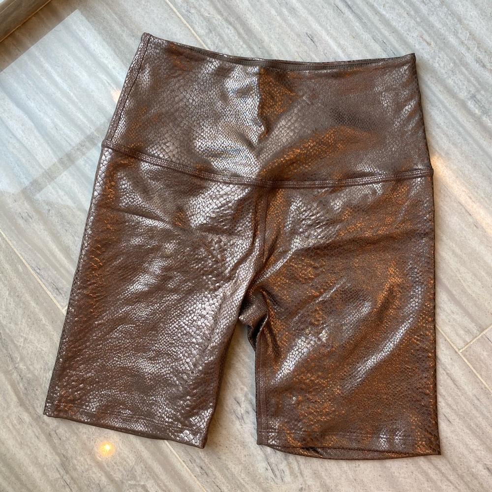 Beyond Yoga metallic biker shorts